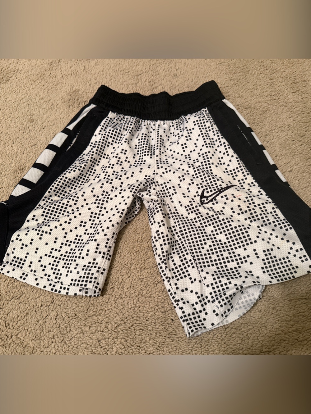 Nike Black & White Geo Print Athletic Shorts